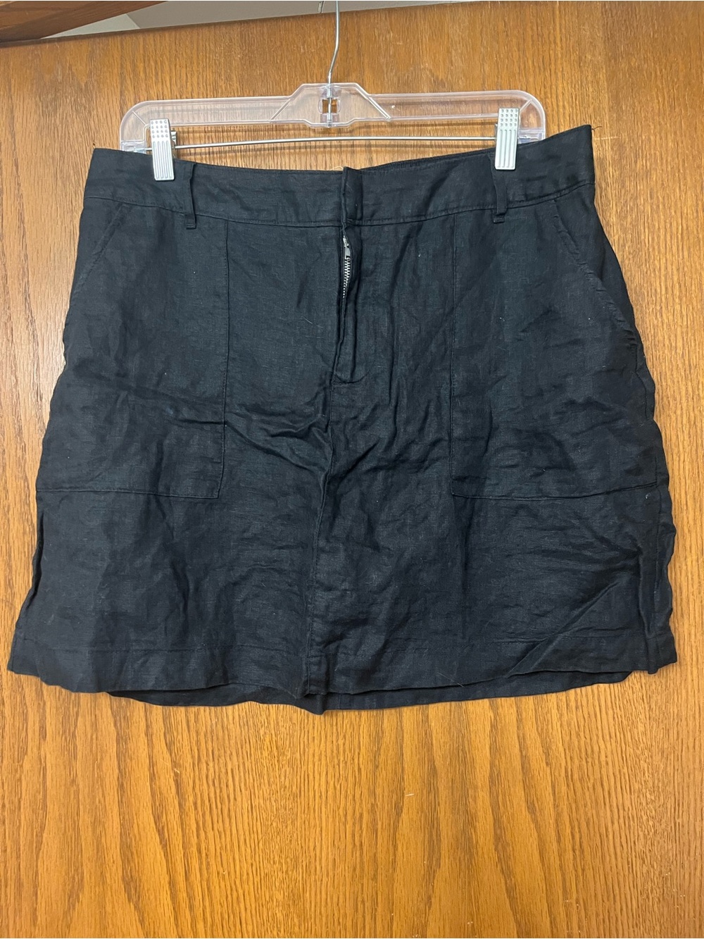 Nicole Miller New York Black Linen Skort Size Large